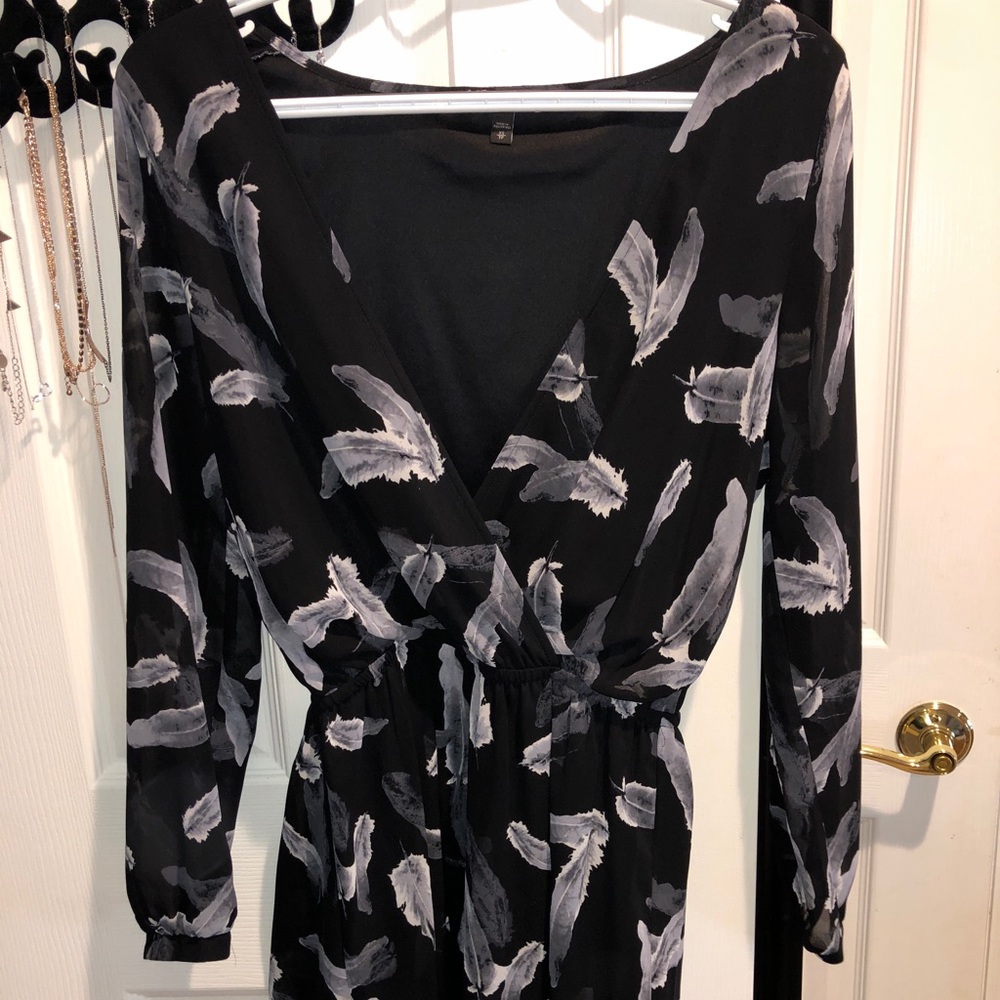 Black feather romper